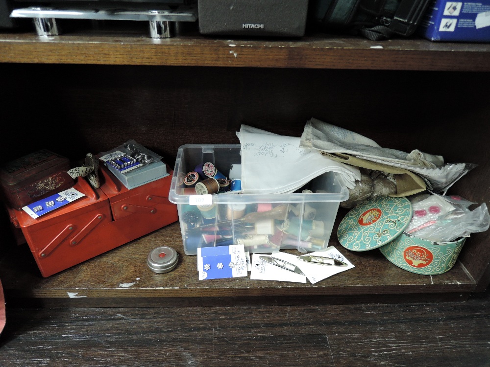 A good quantity of vintage and retro haberdashery including buttons,thread, buckles and more.