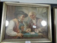 A print of two men playing cards