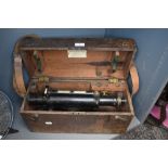 An antique wooden cased surveyors or architects instrument 'Cookes Patent, adjustable level'.