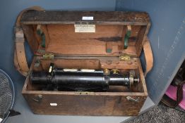 An antique wooden cased surveyors or architects instrument 'Cookes Patent, adjustable level'.