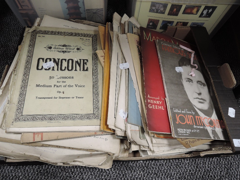 A selection of vintage piano and song sheet music