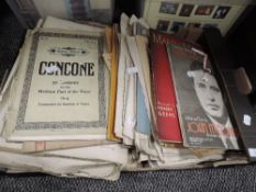 A selection of vintage piano and song sheet music