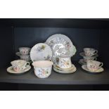 A part Shelley breakfast service, comprising of cups and saucers, jug, sugar basin and plates ,