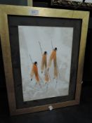 An original mixed media painting of African tribesman