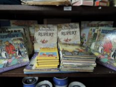 A collection of vintage Rupert Books and annuals.