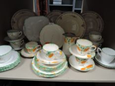 A good selection of art deco tea wares including Ivory and Melba