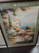 A full colour print of a mediterranean sea view