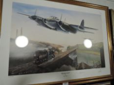 A limited print run depicting Mosquito plane signed