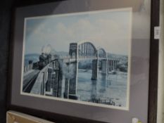 A print of industrial rail scene