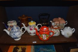 A selection of vintage and retro tea pots.