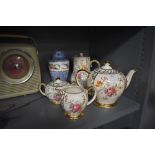 A selection of Sadler including tea and coffee pots, sugar basin and milk jug, also included is a