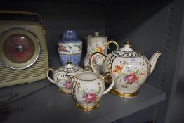 A selection of Sadler including tea and coffee pots, sugar basin and milk jug, also included is a