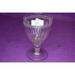 A late Victorian ale glass having etched band to rim.
