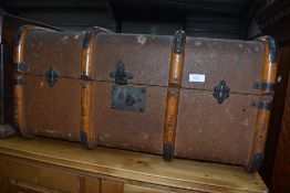 A vintage travel trunk