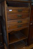 A 19th Century stained frame music cabinet, in need of restoration