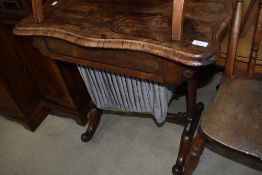 A 19th Century rosewood sewing table, width approx. 70cm