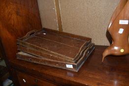 Three wooden trays