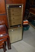 Two gilt frame wall mirrors, one being full length with foliate style decoration, dimensions approx.