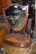 An Edwardian mahogany toilet mirror having satinwood line inlay decoration and triple drawer
