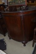 An early 20th Century mahogany demi lune cocktail cabinet, width approx. 117cm
