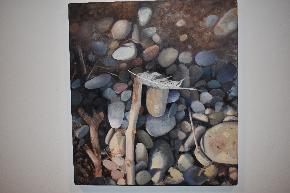 An oil on canvas Shingle by Linda Ryle. Signed Verso - Image 2 of 2
