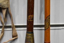 An Allcocks 3piece split cane fly rod and a Milbro cane fly rod