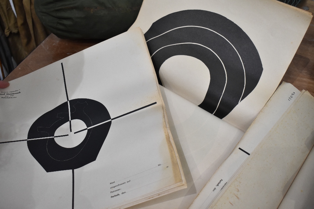 A selection of vintage paper riffle targets.