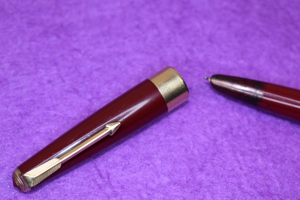 A Parker 17 in red with broad band to cap, approx 14cm - Image 2 of 2