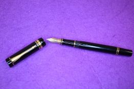A Parker Duofold International fountain pen cartridge/converter in black with one broad and one