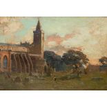 ARCHIBALD KAY, RSA (1860-1935) SUNSET AT DUNFERMALINE ABBEY