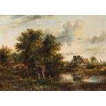 FREDERICK WATERS WATTS (1800-1862) A LANDSCAPE VIEW WITH A COTTAGE