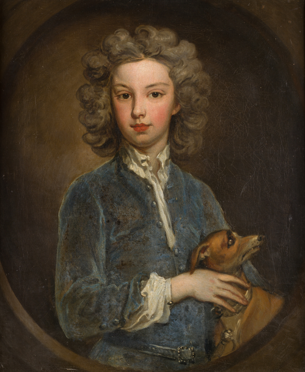 Ⓦ SIR GODFREY KNELLER (1646 - 1723) AND STUDIO PORTRAIT OF A BOY AND WHIPPET