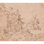 CONTINENTAL SCHOOL (18TH CENTURY) STUDY OF A BATTLE SCENE