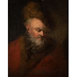 ATTRIBUTED TO EDWARD LUTTRELL (1650-1724) PORTRAIT OF A BEARDED MAN IN A FUR CAP