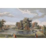 AFTER WILLIAM HANNAN (1820 - 1875) A VIEW OF THE LAKE IN THE GARDEN OF SIR FRANCIS DASHWOOD, WEST..