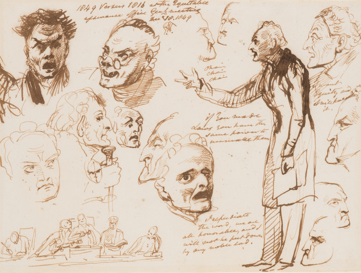 SIR GEORGE HAYTER (1792-1871) TWO STUDIES SKETCHED AT THE GENERAL COURT OF THE EQUITABLE SOCIETY - Image 2 of 2
