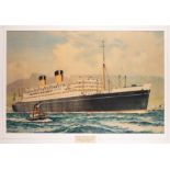 • A POSTER OF THE STEAMSHIP DOMINION MONARCH, SHAW SAVILL LINES BY WILLIAM MCDOWELL (1888-1950)