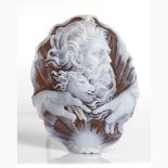 Sardonica shell carved cameo - Manifacture Guarracino, Torre del Greco