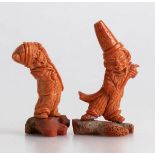 A pair of Cerasuolo coral carving - Torre del Greco, early 20th Century