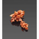 Sciacca coral brooch - Manifacture Ascione, Torre del Greco