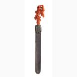 Mediterranean Coral letter opener - Italy, Trapani, 19th Century