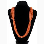 Mediterranean coral scarf necklace