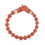 Gold and Mediterranean coral bracelet - Italy, Trapani, 18th Century