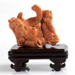 A Cerasuolo coral carving - China, 20th Century