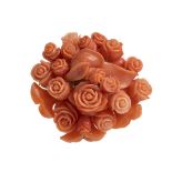 A vintage Sciacca coral brooch