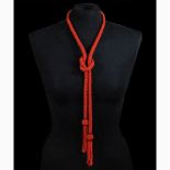 Mediterranean coral onix necklace - Manifacture Ascione, Torre del Greco