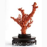 A Cerasuolo coral carving - China, early 20th Century
