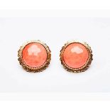 Gold and Cerasuolo coral earrings - Italy, 1930s - 1940s