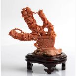 A Cerasuolo coral carving - China, 20th Century