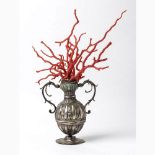 A metal vase with Mediterranean coral branch - Italy, late 18th Century